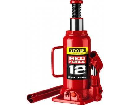 STAYER RED FORCE 12т 230-465мм домкрат бутылочный гидравлический